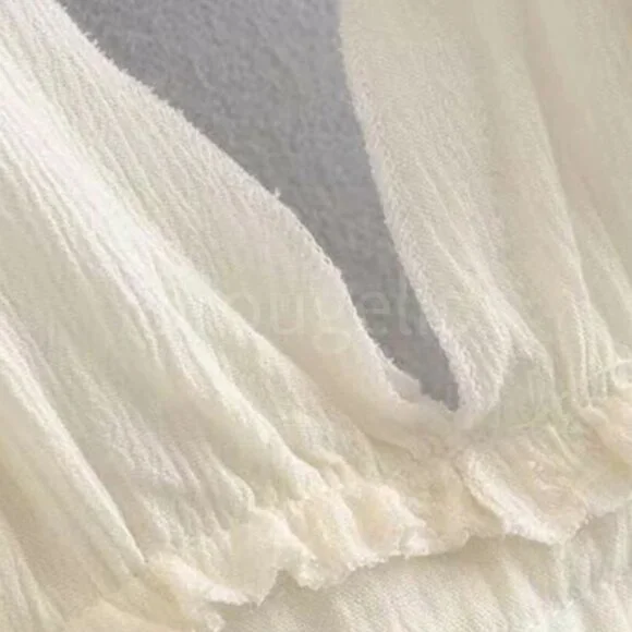 Backless Babydoll Short Dress in Beige - Picture 4 of 16